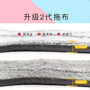 New Imitation Hand Wring Flat Mop Microfiber Hook And Loop Fastener Dry Wet Use One Push Dry Household Cleaning Tool - Product Image 4