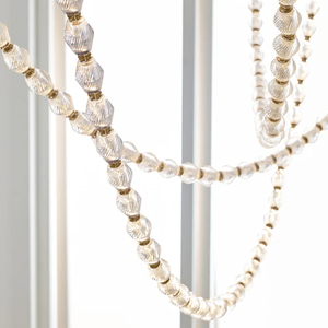 Lámpara de araña contemporánea con cadena de cuentas de cristal, luz colgante decorativa para techo, para vestíbulo o recibidor. - Product Image 2
