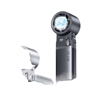 16C Ice Cooling Wearable Handheld Fan 6000mAh Rechargeable 199 Speeds Portable Foldable with LED <b>Light</b> for Car & Travel - Product Image 1