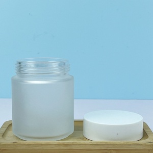 Tarro de Crema Redondo de Vidrio Esmerilado Negro/Blanco de Lujo de 200g, Baja Transparencia, con Tapa Dorada/Plateada - Product Image 5