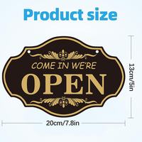 Panneau de signalisation ouvert/fermé réversible double face en PVC durable, plaque suspendue pour café, bar, magasin de détail, hôtel