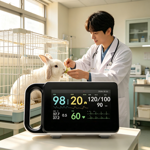 Monitor <span class=keywords><strong>Veterinario</strong></span> Multiparamétrico de 246.5*146.4*50.7MM para Veterinarios, Monitor de Signos Vitales Multiparamétrico Portátil para Animales Pequeños - Product Image 2