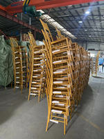 Chaises dorées NIKA, prix d'usine en gros, pour salles de banquet, dîners, mariages en plein air, hôtels, fêtes et événements