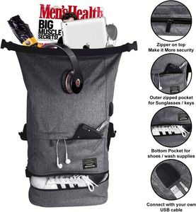 Mochila Impermeable de 40L para Deportes al Aire Libre, Viajes, con Cubierta para <span class=keywords><strong>Lluvia</strong></span>, para Camping, Escalada, Esquí, Ciclismo, Senderismo, Marca YATU - Product Image 2