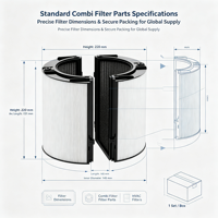 Filter Pengganti Pembersih Udara Premium 360 Glass HEPA dan Karbon Aktif, Filter Kombinasi Dua Lapis untuk Suku Cadang Pembersih Udara