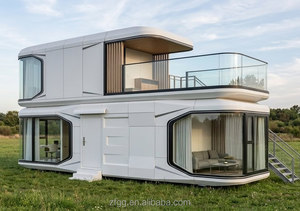 <span class=keywords><strong>Maison</strong></span> capsule spatiale moderne de luxe à deux étages, préfabriquée, modulaire, duplex, avec balcon, pour complexe hôtelier et glamping. - Product Image 3