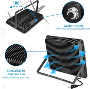 Reflector LED para Exteriores de 10W 20W 30W 50W 100W 150W 200W 300W, Cuerpo de Aluminio, IP66 Impermeable, para Caminos, Jardines, Puertas y Paredes - Product Image 3