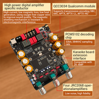 WUZERVON-Placa amplificadora de potencia digital de 2,0 canales, Qualcomm QCC3034 BT, APTX, 300W + 300W, PCM5102, Chip decodificador