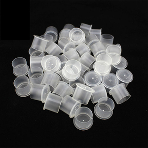 100pcs Disposable Tattoo Ink Cups Plastic Pigment Cups for Permanent <b>Makeup</b> Microblading Tattoo Professional Studio Use - Product Image 1
