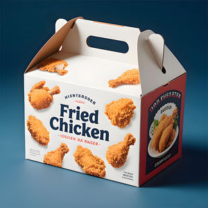 Aile de <span class=keywords><strong>poulet</strong></span> frit avec logo imprimé personnalisé Boîte en carton ondulé en forme de <span class=keywords><strong>maison</strong></span> Boîtes d'emballage de <span class=keywords><strong>poulet</strong></span> frit - Product Image 5