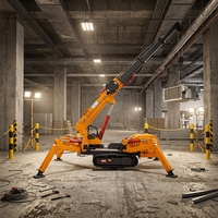Mini-grue araignée certifiée CE UNW 1t 2t 3t 5t 8t pour l'installation de vitrages en intérieur dans des espaces étroits