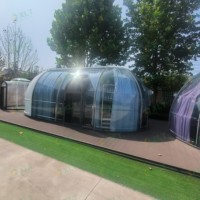 Tente dôme en polycarbonate moderne pour salle à manger, salle de bain, entrepôt extérieur, villa, cuisine, maison capsule transparente pour camping et hôtel