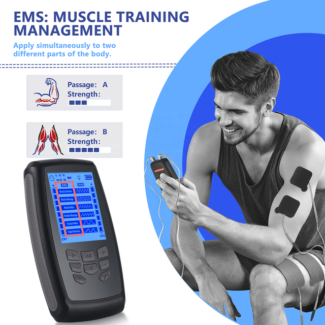 Portable Customized Modes Electric Therapy EMS Massager Tens Unit 12 Modes