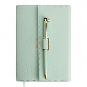 Custom Cover Personalized Pink Hardcover Leather A5/A6 Planner Journal Sewing Binding Promotional Notebook Pen 96 <b>Sheets</b> - Product Image 2