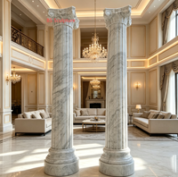 Pilier en marbre cannelé personnalisé, style romain, plusieurs styles de chapiteaux, colonne sculptée à la main pour la décoration de l'entrée de la maison
