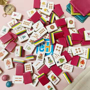 Juego de Mahjong Chino de Estilo Premium con Grabado Detallado e Impresión Vívida, Ideal para Regalo, Fichas de Mahjong de la Serie Viaje al Oeste - Product Image 1