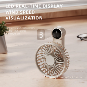 Ventilateur USB rechargeable personnalisé, blanc, pliable, petit, portable, 3 vitesses de vent, mini ventilateur pliable - Product Image 1