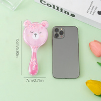 Brosse à cheveux portable pour enfants, motif ours de dessin animé transparent et mignon, en PS, avec motif tigre personnalisé