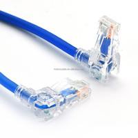 Cable Ethernet Cat 6 de 90 grados, cable de conexión de red RJ45 en ángulo recto para enrutador, módem, ordenador, portátil, Smart TV