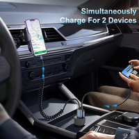 Chargeur de voiture USB C mini de qualité supérieure, 48W, 2 ports, charge rapide, adaptateur de chargeur de voiture compatible PD&QC3.0 pour iPhone Galaxy