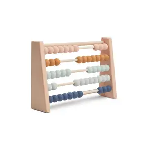 Natural Wooden Abacus With Beads Kids Room Desktop Decor Baby Early Learning Educational Toys Girl Boy Room Craft Ornament Gifts