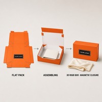 Boîte cadeau Orange Vif Black Label, impression personnalisée, style livre, fermeture magnétique, pliable, vente en gros, directement de l'usine, emballage plat