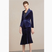 Costumes de luxe pour femmes avec logo personnalisé, ensembles d'église, jupes et vestes longueur genou, tenues de travail formelles pour femmes dirigeantes