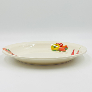 Plato Hondo Redondo de Melamina con Diseño de Pimiento Chili de 26 cm para Servir <span class=keywords><strong>Tacos</strong></span> y <span class=keywords><strong>Carne</strong></span> Asada - Product Image 2