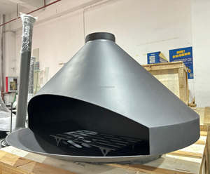 Moderno interno a parete Bio-etanolo camino facile inserto installazione con rivestimento in polvere in metallo Design per alberghi ville - Product Image 3