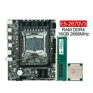 Bộ Bo Mạch Chủ X99 Mới 2023 LGA 2011 Dành Cho Intel Xeon E5 2670 V3 CPU 16G 2*8G DDR4 ECC RAM 2666Mhz M-ATX NVME M.2