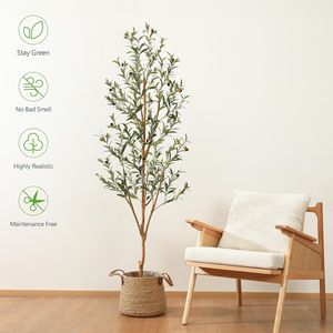 Arbre en pot <span class=keywords><strong>d</strong></span>'intérieur avec des fruits réalistes <span class=keywords><strong>olivier</strong></span> artificiel pour la <span class=keywords><strong>d</strong></span>écoration de bureau à domicile - Product Image 2