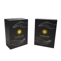Coffret de cartes de tarot personnalisées de luxe, emballage en carton noir mat, boîtes cadeaux avec laminage mat recyclable
