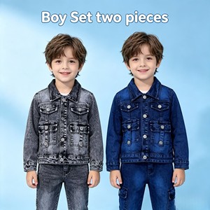 Set di Abbigliamento in Denim per Bambini da 6-12 Anni, Modello YQ309, 2 Pezzi, Stile Cowboy, 11,5 Dollari - Product Image 2