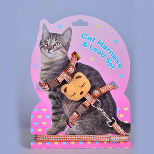 조절 애완 동물 개 고양이 가슴 스트랩 하네스 가죽 끈 칼라 작은 애완 동물 기본 고삐 하네스 고양이 애완 동물 - Product Image 6