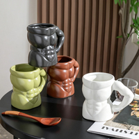 Tasse en céramique 3D Homme Musclé Nouveauté – Mug à café en porcelaine en forme de corps musclé – Cadeau amusant