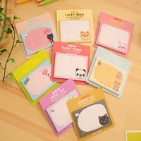 Animal Cartoon Die Cut Magnet Transparent Sticky Note Set Self-Adhesive Cube Paper Blocks with Backing Card