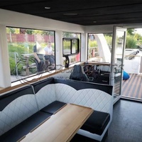 Kit de ponton de maison de bateau préfabriquée, coque flottante en Aluminium, bateau de luxe mobile