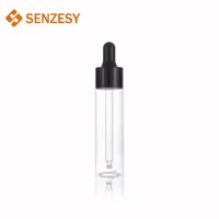 Flacon compte-gouttes transparent en PET de 30 ml SENZESY, étiquette sérigraphiée, bouchon à vis, emballage cosmétique pour shampoing, lotion, crème pour le visage