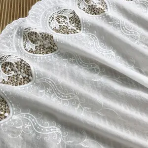 Роскошная хлопковая кружевная ткань 140 см с вышивкой, мягкие шторы, кружевная ткань
