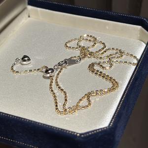 Collar Cuadrado de Plata de Ley S925 con Contraste Dorado, Estilo Medieval Elegante, Diseño Simple y Moderno, Cadena para Mujer - Product Image 5