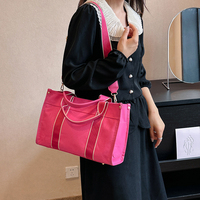 Sac bandoulière en toile de haute qualité à 16 poches, fermeture éclair, sélection de couleurs personnalisée, broderie décorative, color block