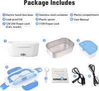 Boîte à lunch chauffante électrique numérique 110V/220V/12V/24V avec sac de transport pour le bureau et la voiture
