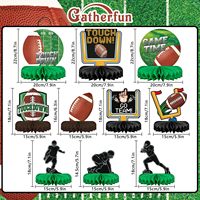 Adeyoo 10 pièces Décorations de table en nid d'abeille 3D Football pour fêtes d'anniversaire d'adultes, baby showers et événements de plein air