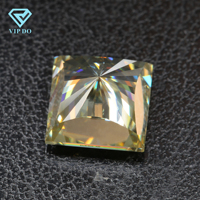 Carré princesse coupe fantaisie original jaune vif moissanite diamants en vrac forme carrée glace concassée coupe jaune vif moissanite