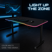 Bureau de jeu AOR, tables de jeu réglables en hauteur, surface en MDF et PVC, structure en métal avec rangement, montage facile, durable, vente en gros d'usine