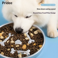 Gamelle personnalisée en acier inoxydable 304 pour chien, gamelle à alimentation lente et à léchage avec distributeur d'eau carré, fournitures pour animaux de compagnie