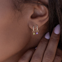 Collier Lateefah DIY tendance plaqué or avec chaînes, perles d'agate, zircon et breloques en cuivre, 12 pierres de naissance