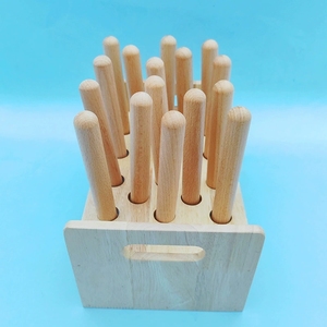 Bâtons de rythme en bois naturel en gros avec support, instruments de percussion Orff pour enfants, pour l'enseignement musical en classe - Product Image 2