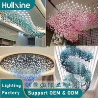 Lustre LED moderne en cristal Hullxine, blanc chaud 3500K, garantie 3 ans, pour hall d'hôtel, salle de banquet, allée, éclairage personnalisé