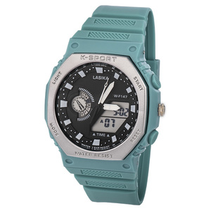 Montre LASIKA W-F147D <span class=keywords><strong>K</strong></span>-Sport <span class=keywords><strong>Ana</strong></span> Digi avec lunette octogonale, résistante à l'eau, rétroéclairage LED, alarme, chronomètre, TPU, pour homme - Product Image 2